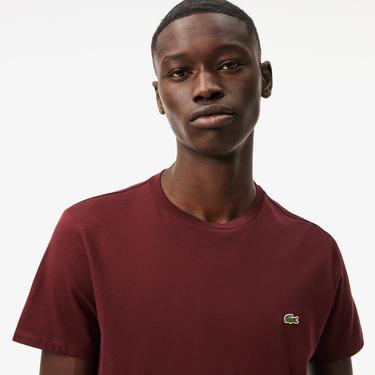  Erkek Regular Fit Bisiklet Yaka Bordo T-Shirt