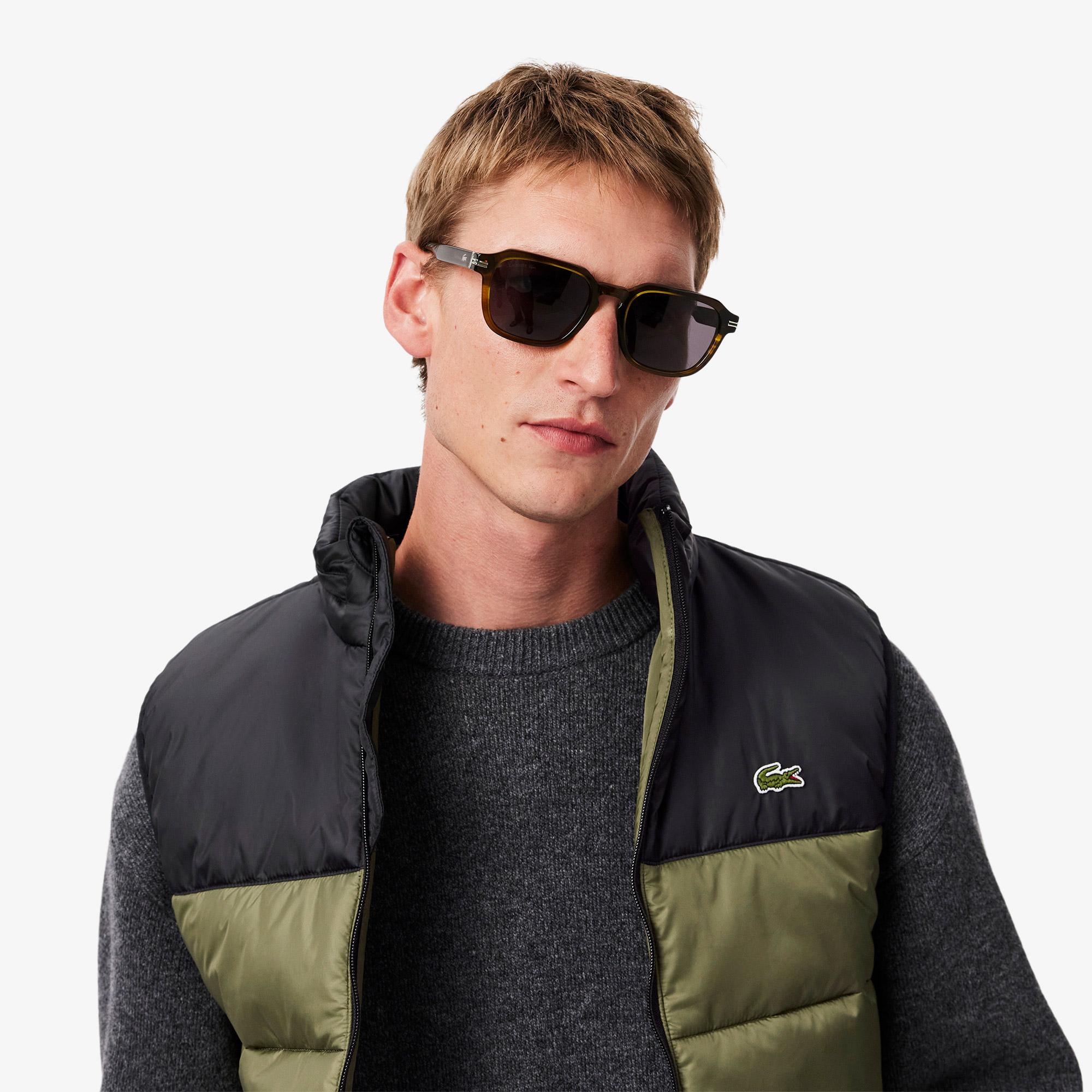 Erkek Kapüşonlu Renk Bloklu Haki Şişme Yelek