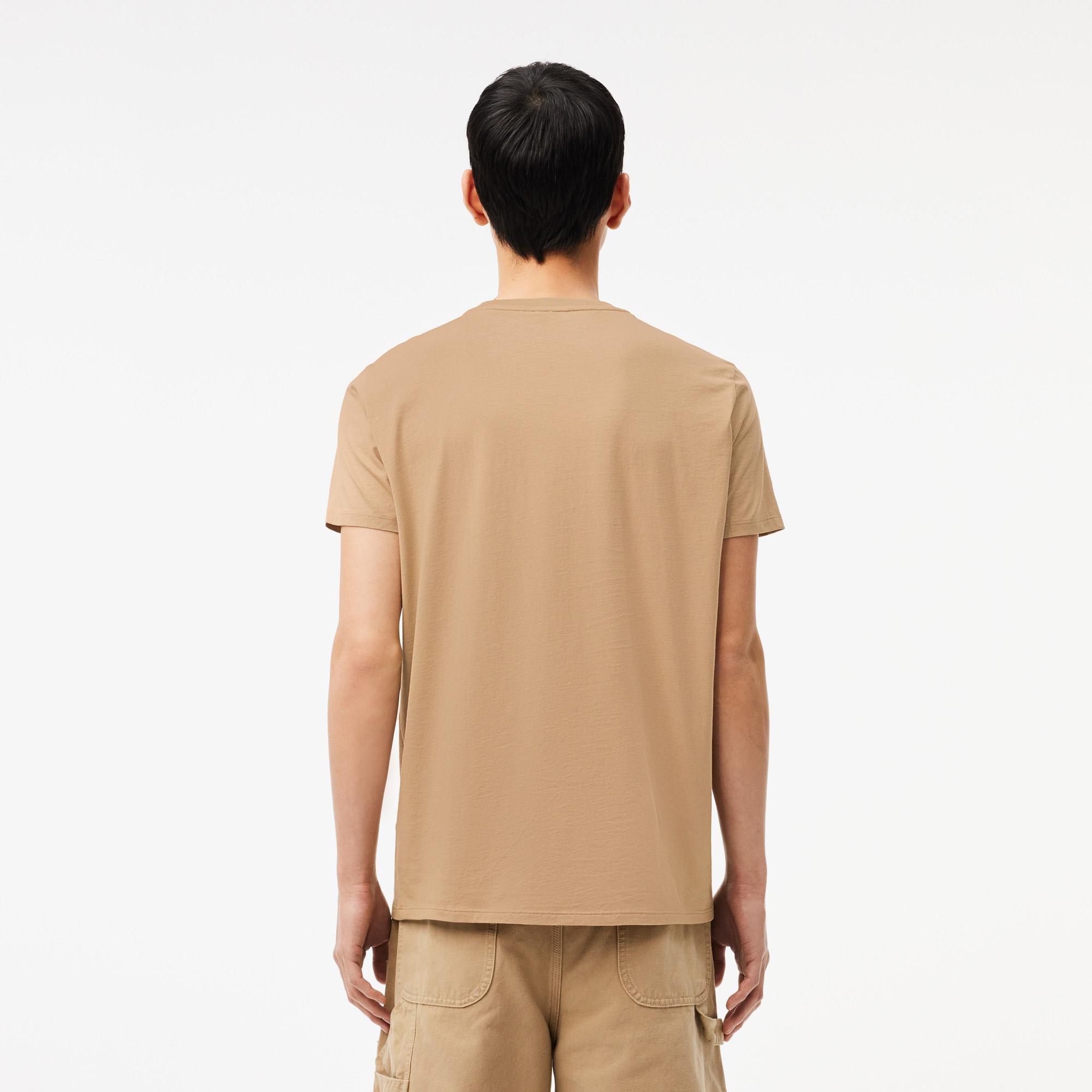 Lacoste Erkek Regular Fit Bisiklet Yaka Bej T-Shirt