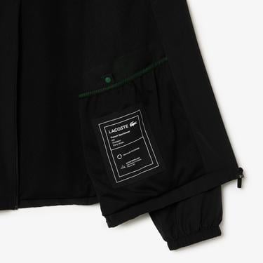  Erkek Regular Fit Kapüşonlu Siyah Yağmurluk