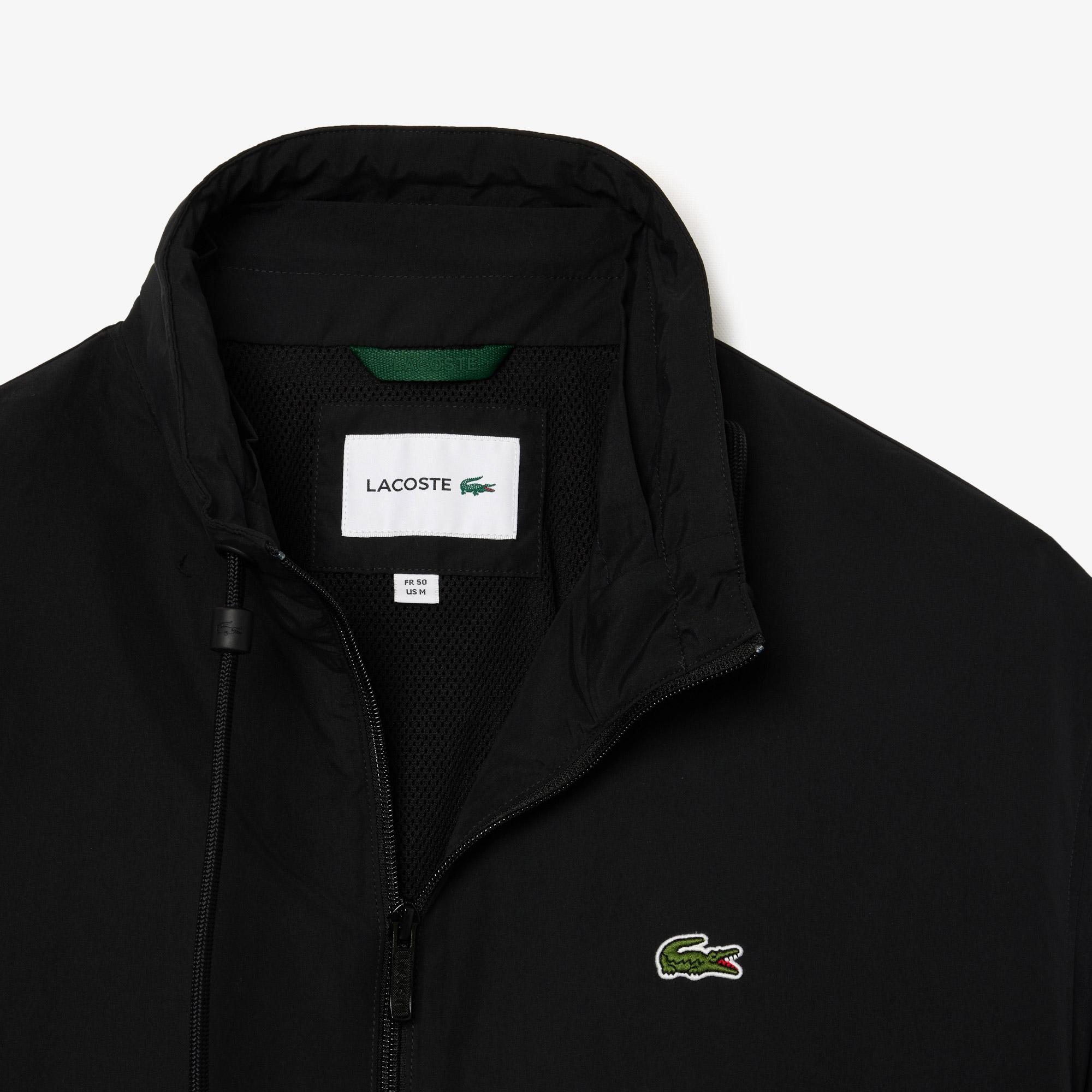 Erkek Regular Fit Kapüşonlu Siyah Yağmurluk