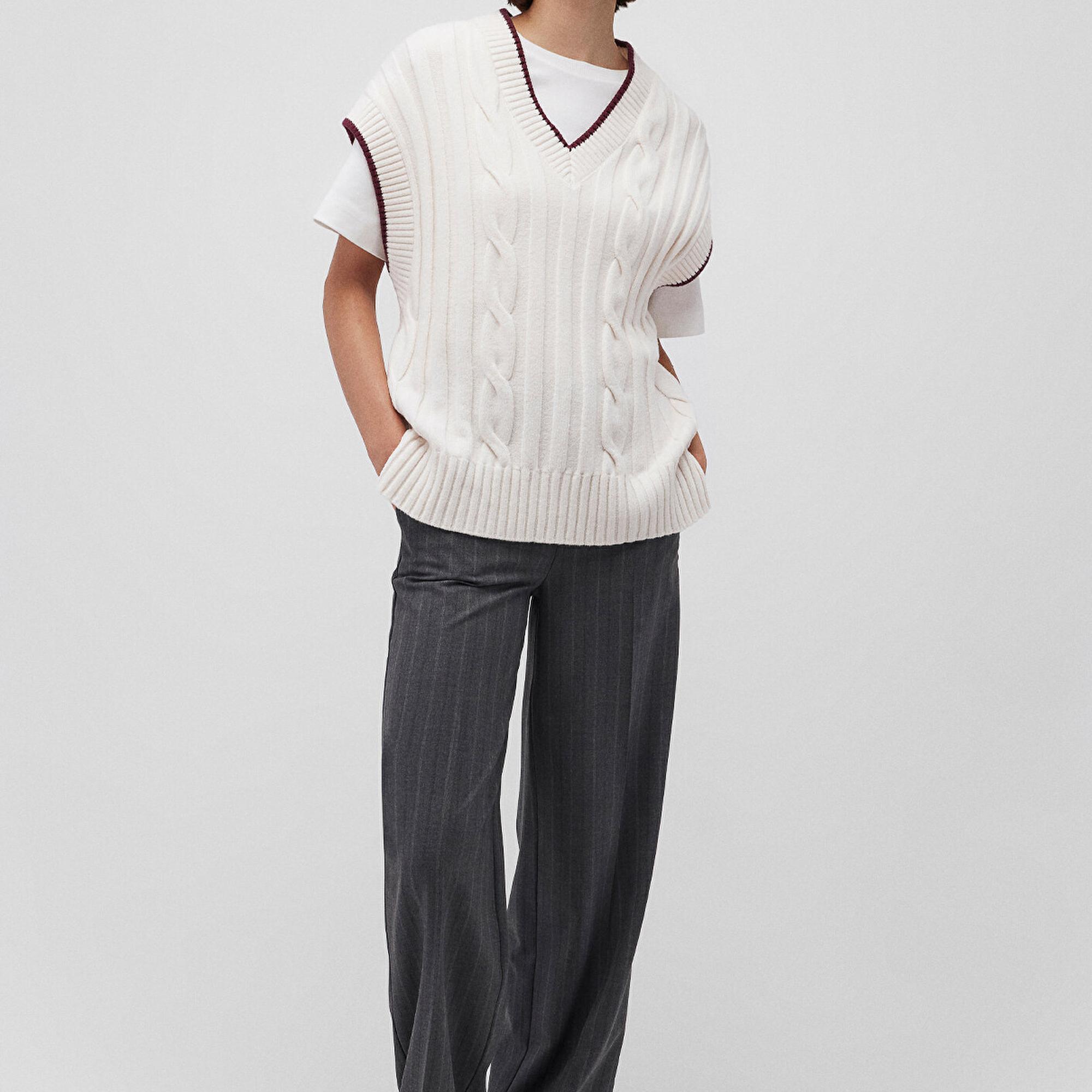 Mavi Çizgili Gri Pantolon 1010966-87977