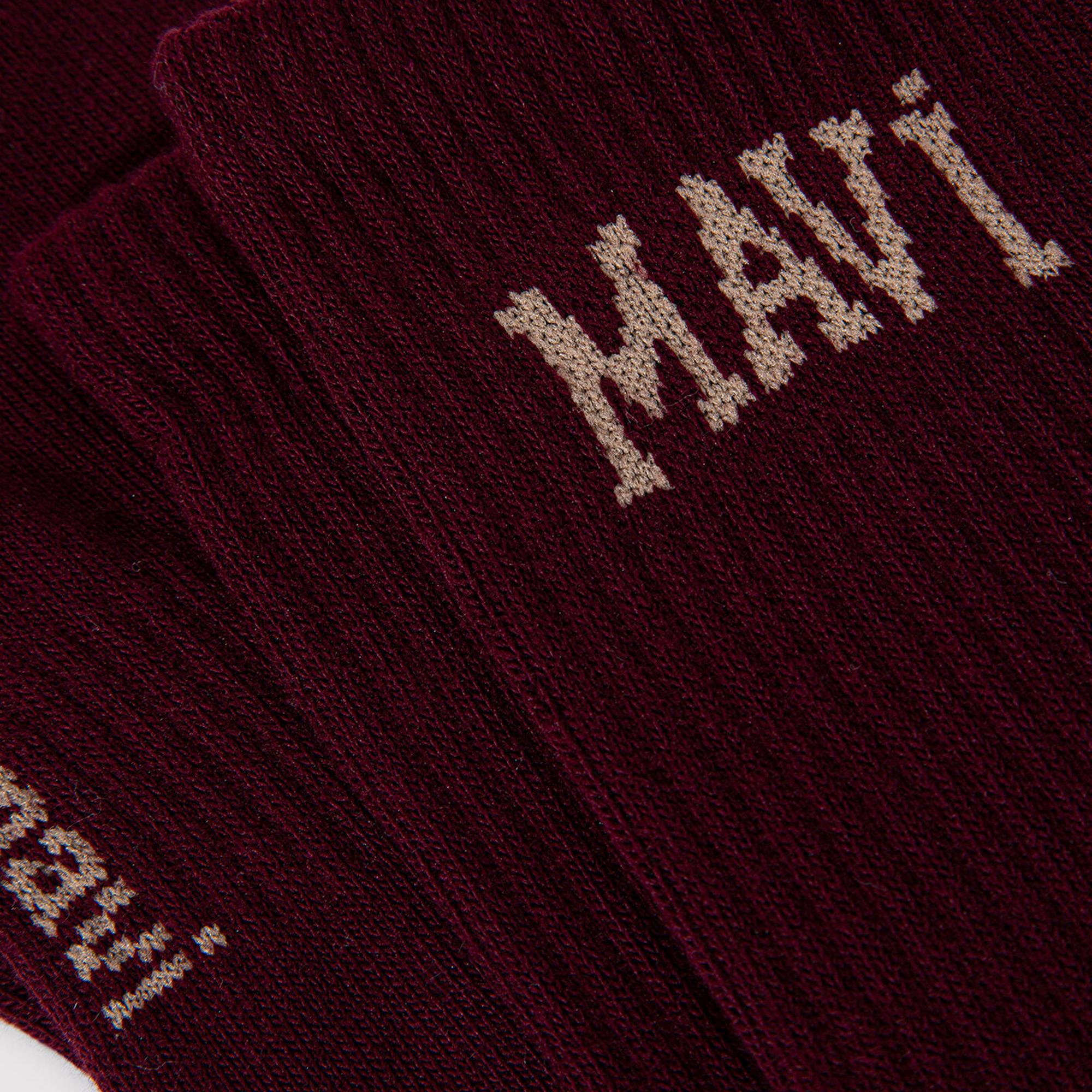 Mavi Mavi Logo Baskılı Bordo Soket Çorap 0911160-85347