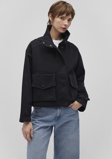  Mavi Dik Yaka Antrasit Oversize Ceket Oversize / Geniş Kesim 1110254-70087