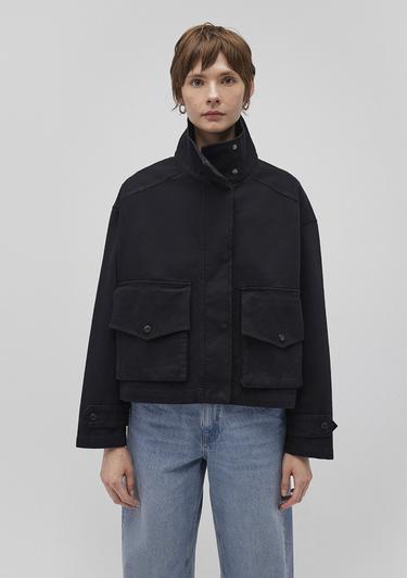  Mavi Dik Yaka Antrasit Oversize Ceket Oversize / Geniş Kesim 1110254-70087