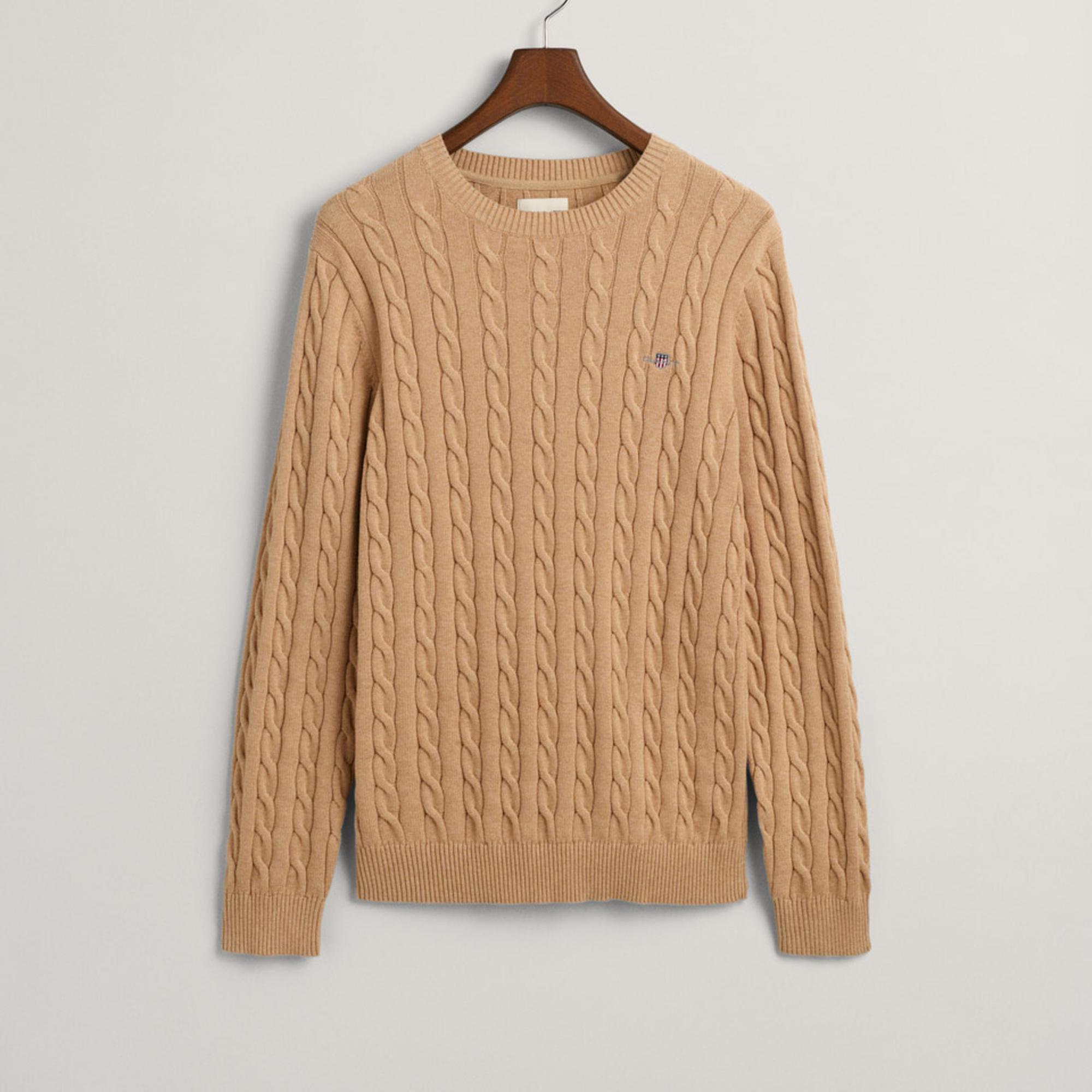 GANT Erkek Bej Regular Fit Bisiklet Yaka Kazak