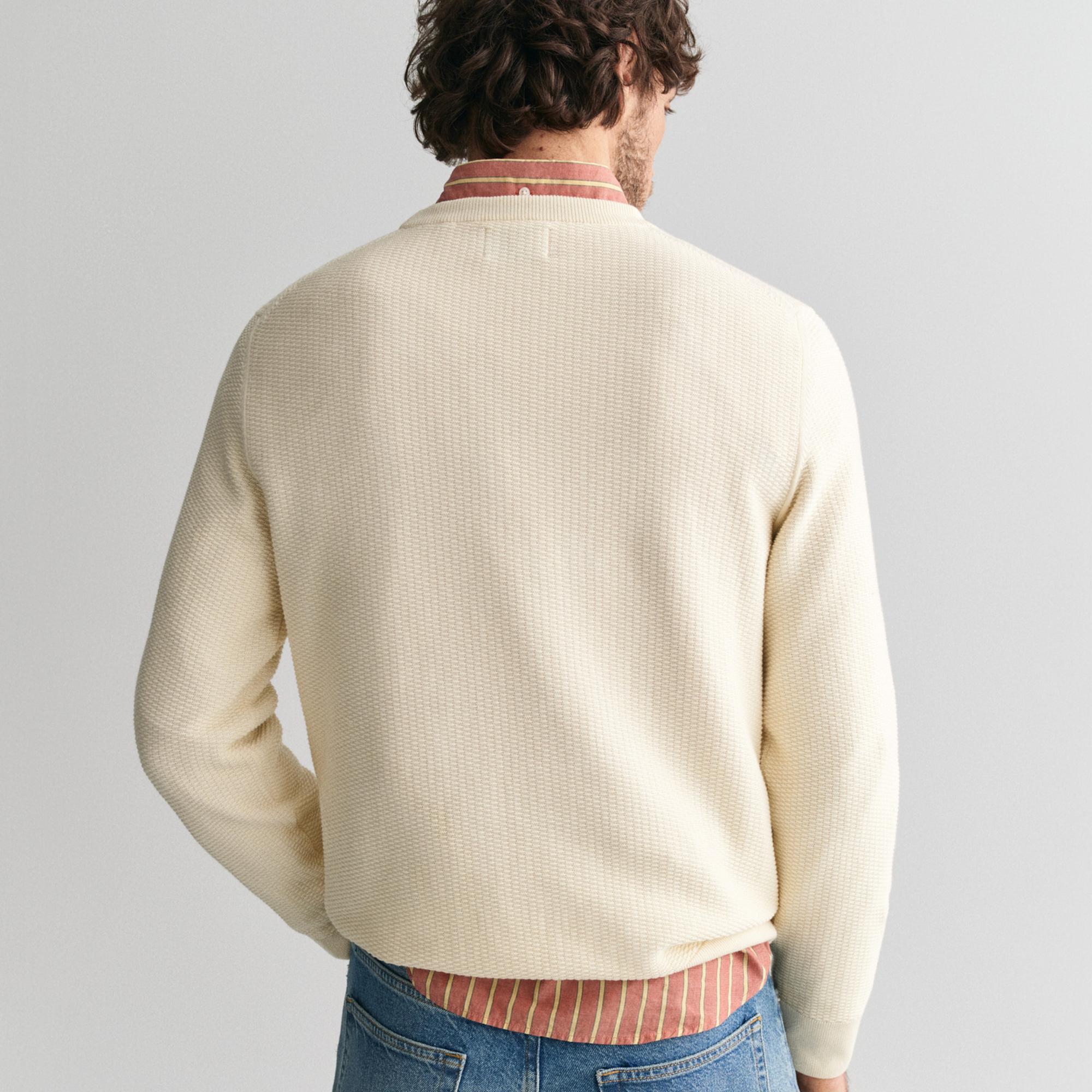 GANT Erkek Krem Regular Fit Bisiklet Yaka Kazak