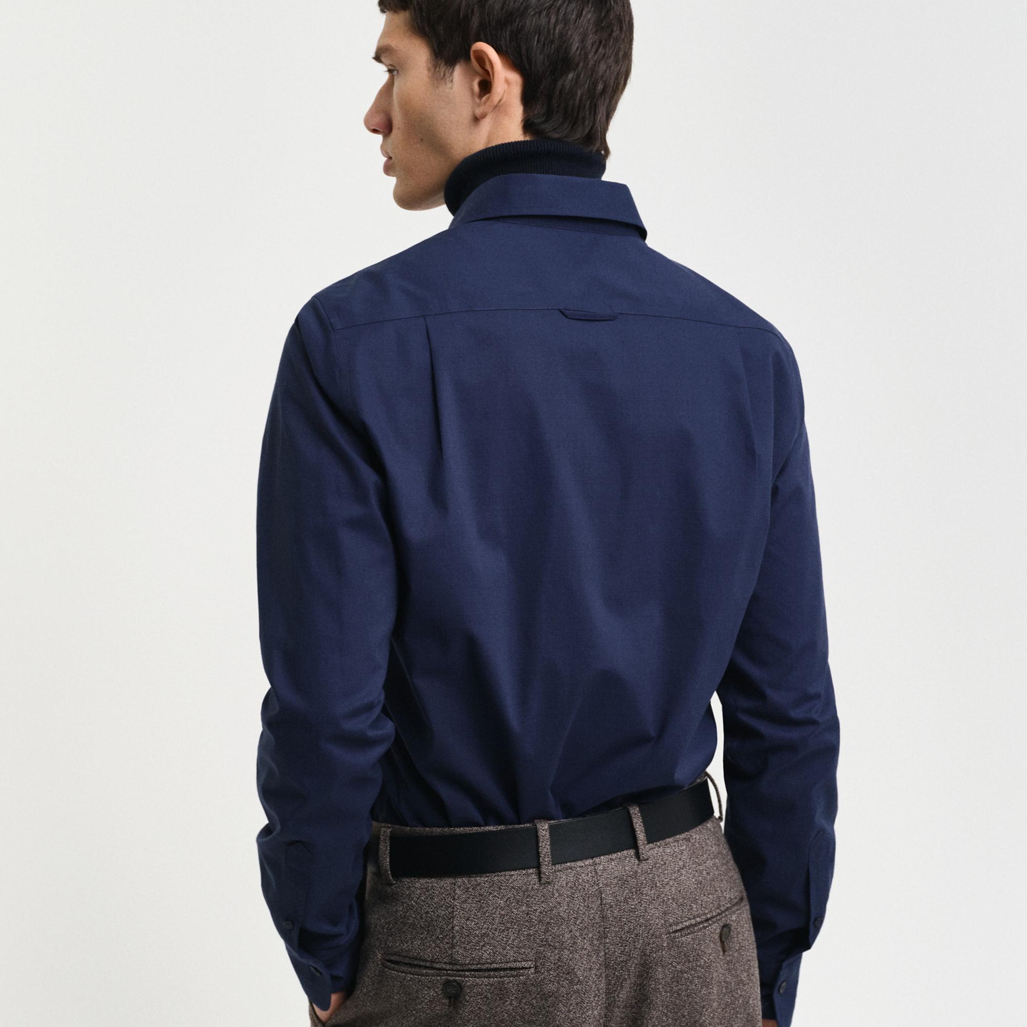 GANT Erkek Lacivert Slim Fit Gömlek