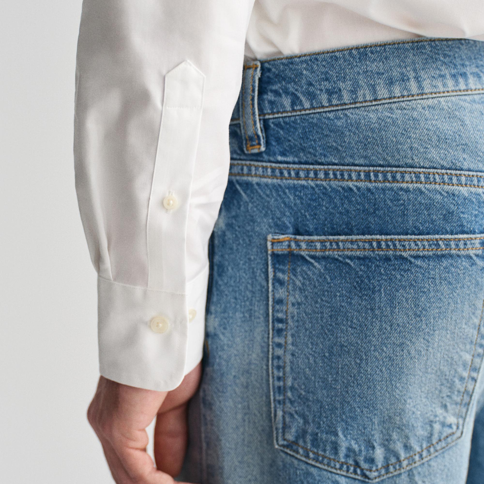 GANT Erkek Beyaz Slim Fit Gömlek