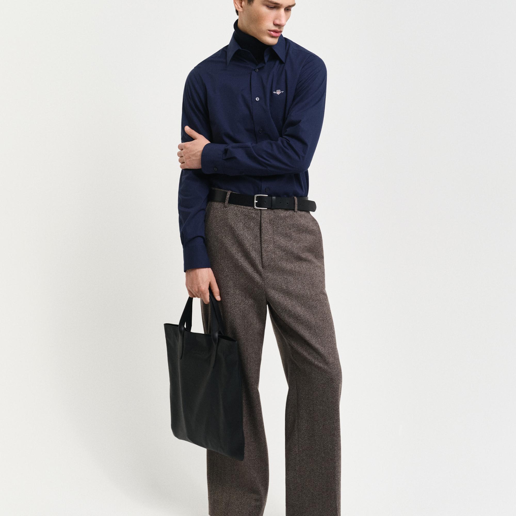 GANT Erkek Lacivert Slim Fit Gömlek