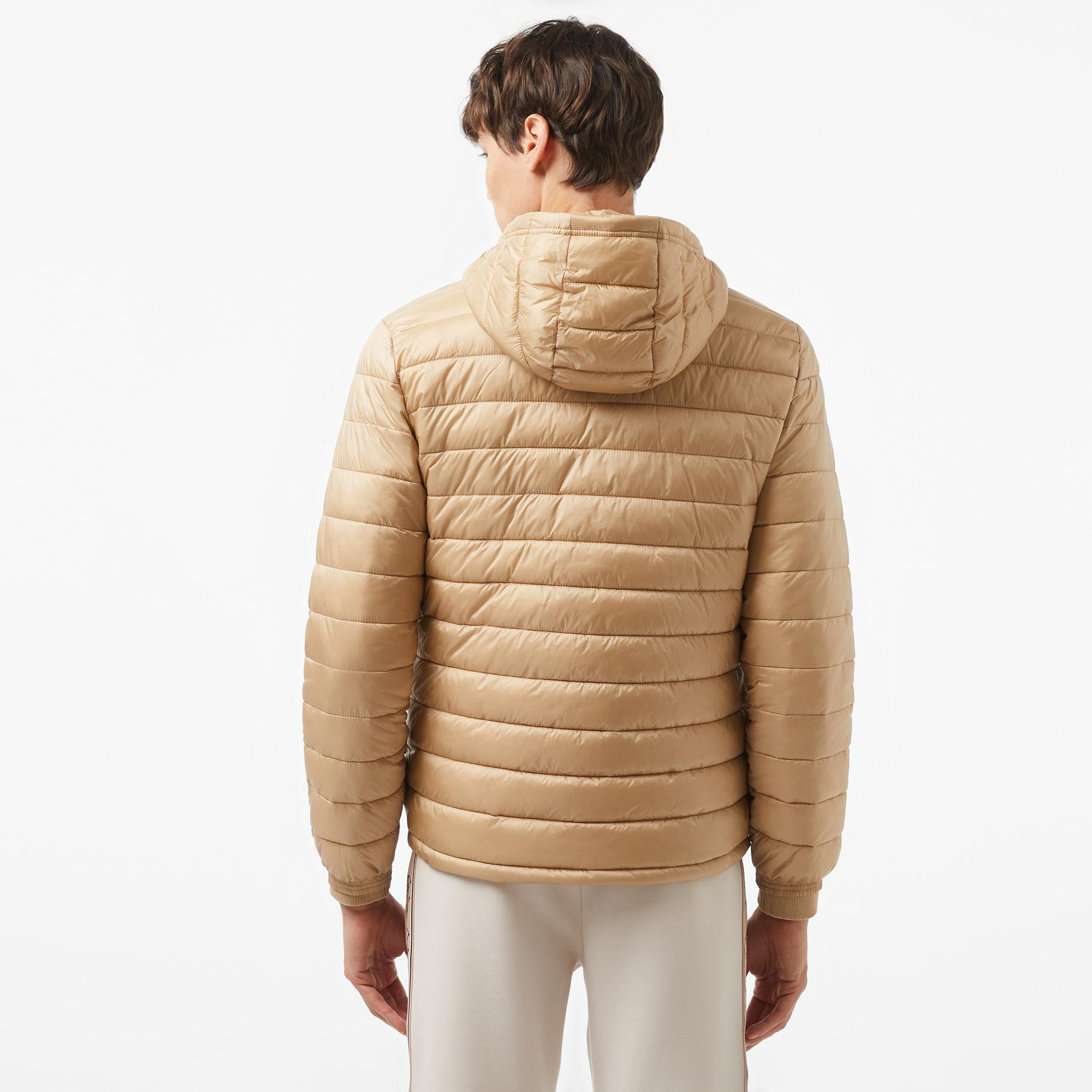 Guess Hooded Puffer Iridescent Nylon 40 Erkek Bej Mont