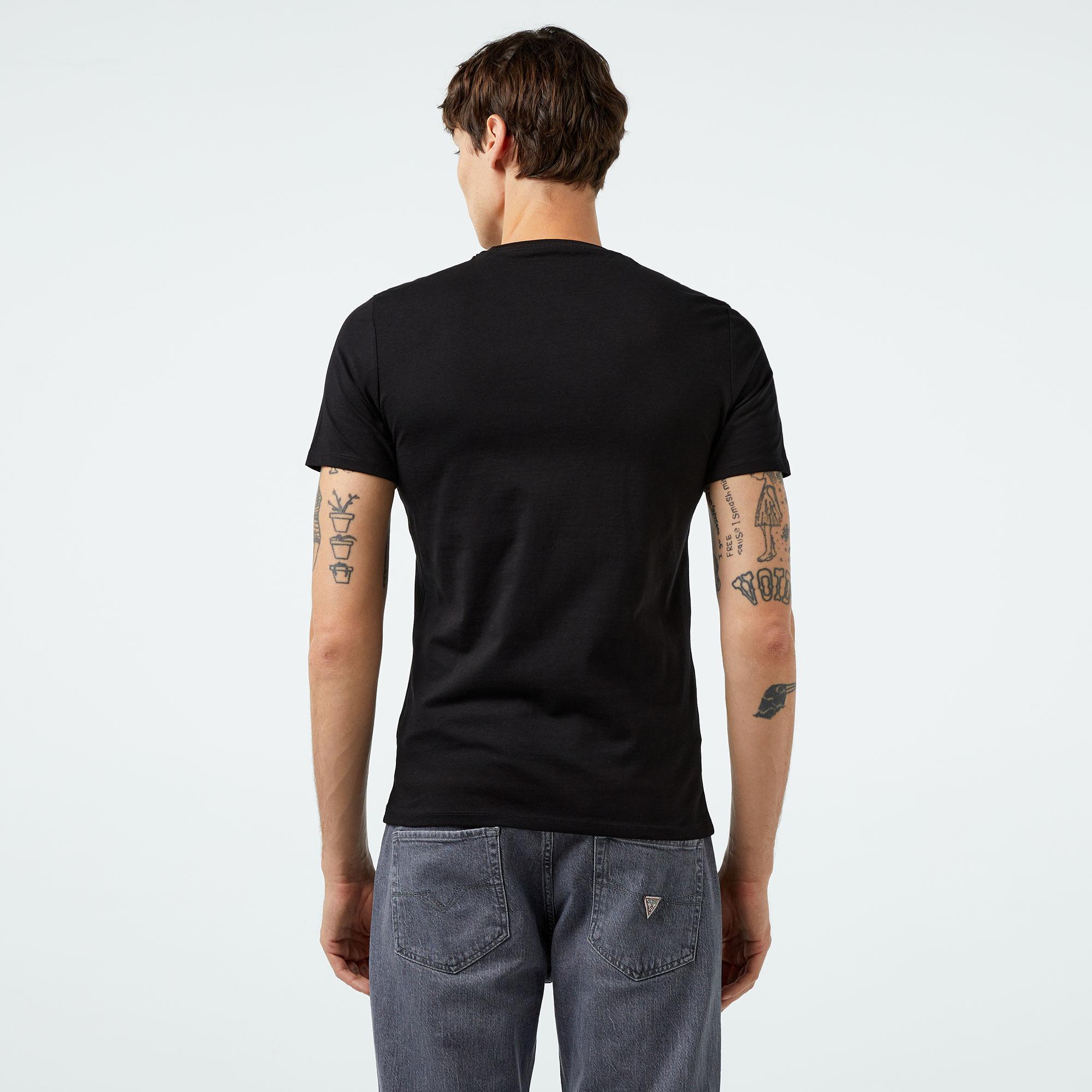Guess Mid Organic Stream Jersey Erkek Siyah T-Shirt