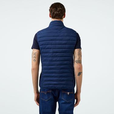  Guess Lauper Padded Nylon Stretch Ripstop Erkek Mavi Yelek