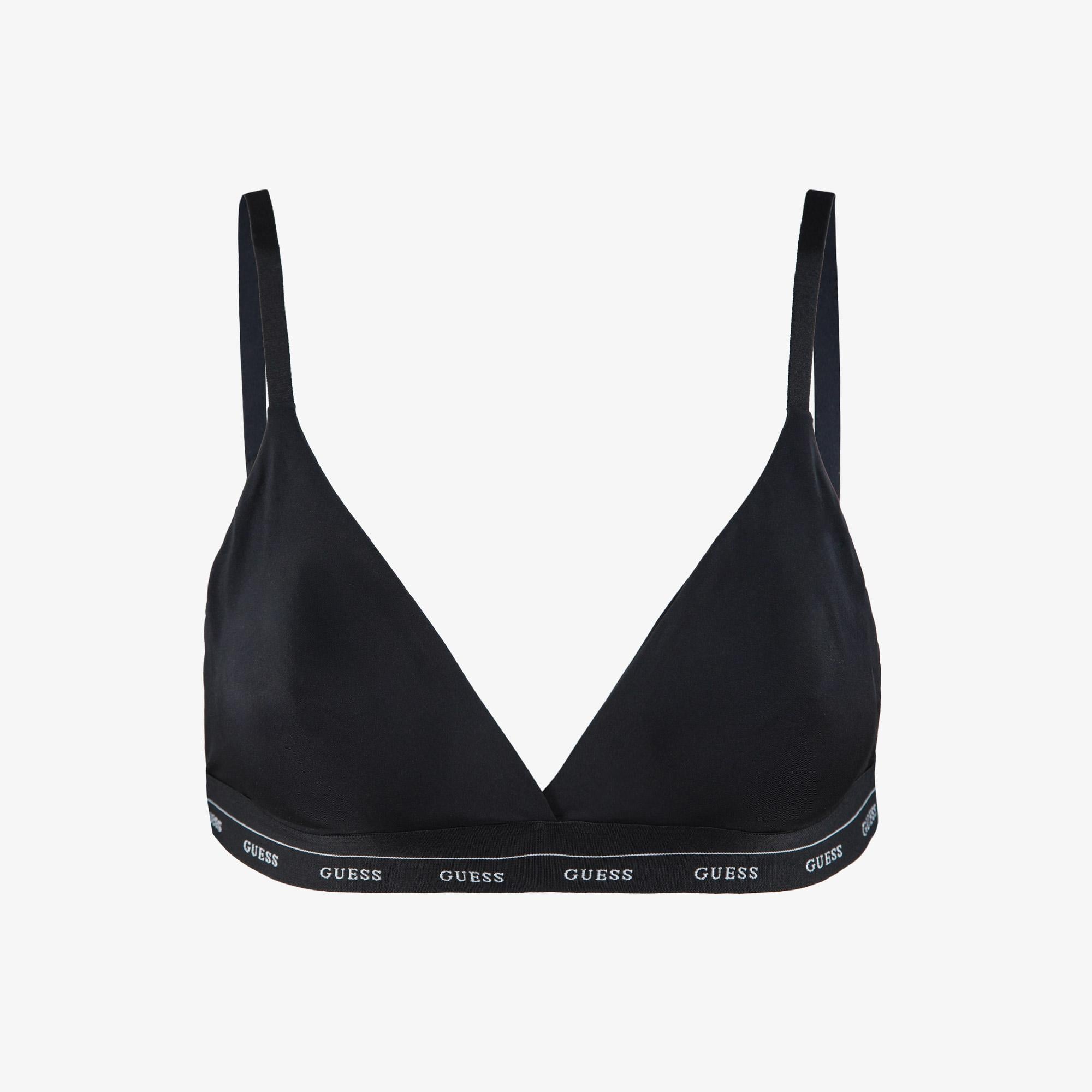 Guess Jane Soft Triangle Shiny Microfiber 130 Kadın Siyah Sütyen