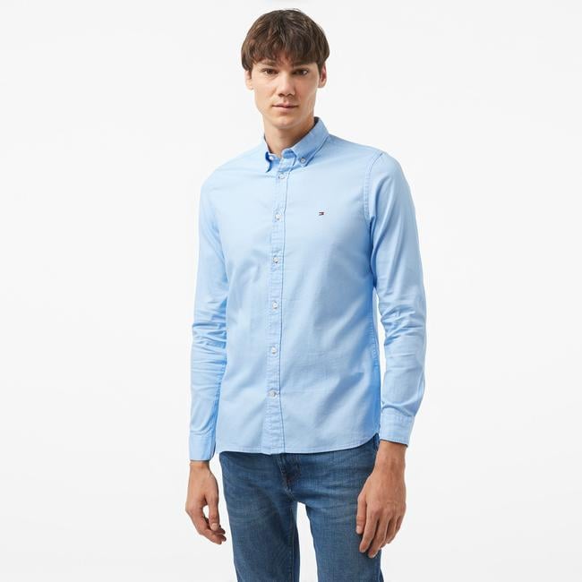  Tommy Hilfiger Flex Dobby Sf Shırt Erkek Lacivert Gömlek