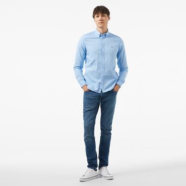  Tommy Hilfiger Flex Dobby Sf Shırt Erkek Lacivert Gömlek