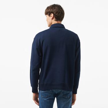  Tommy Hilfiger Jeans Luxe 1/4 Zip Erkek Lacivert Sweatshirt