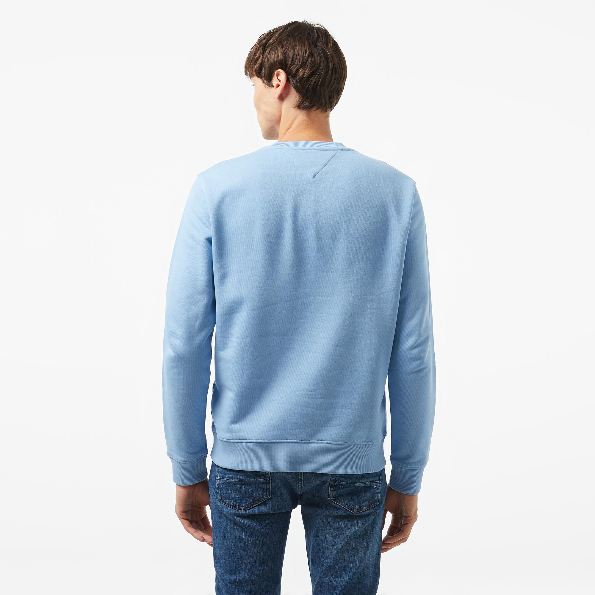 Tommy Hilfiger Jeans Badge Crew Erkek Lacivert Sweatshirt