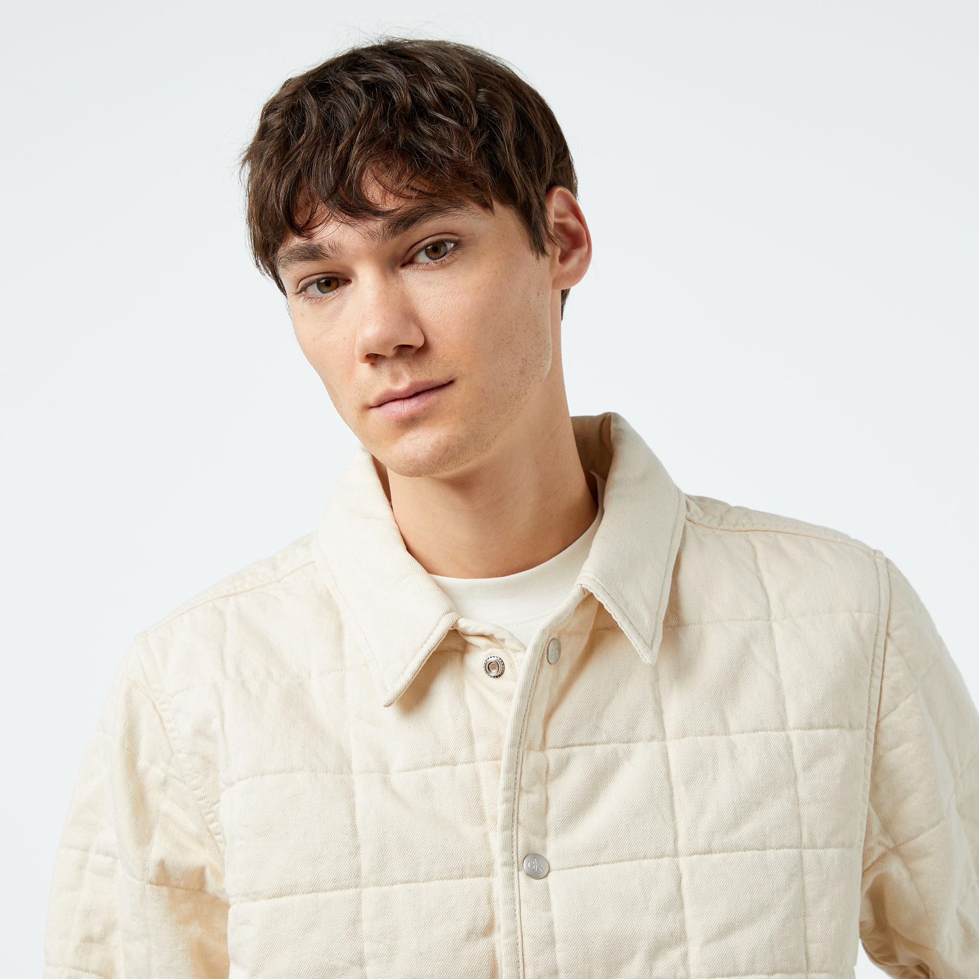 Calvin Klein Padded Erkek Krem Ceket