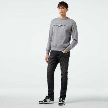  Tommy Hilfiger Tommy Logo Erkek Gri Sweatshirt