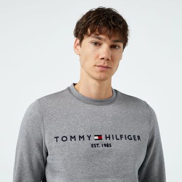  Tommy Hilfiger Tommy Logo Erkek Gri Sweatshirt
