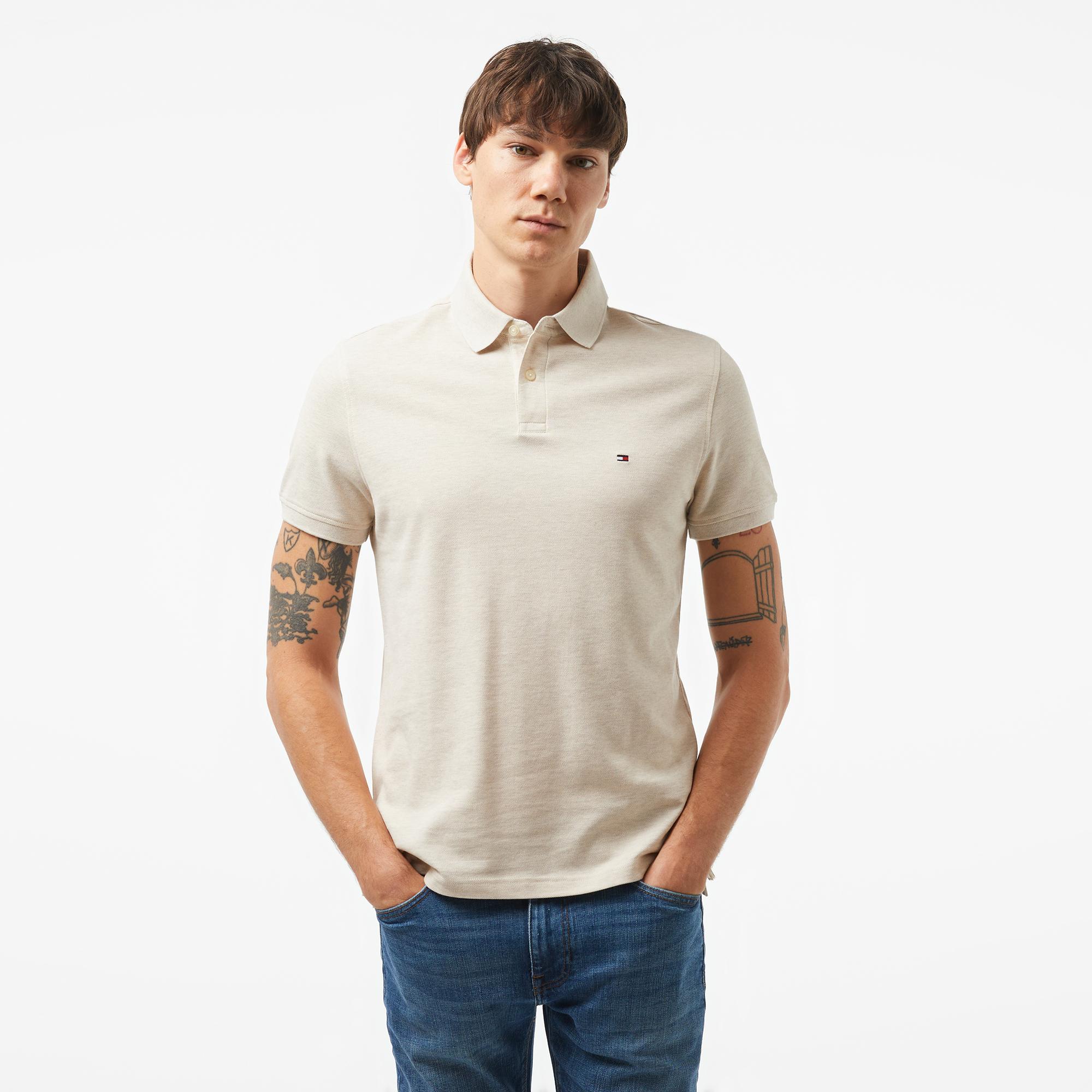 Tommy Hilfiger Core 1985 Regular Erkek Krem Polo