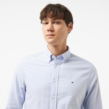  Tommy Hilfiger Solid Heritage Oxford Erkek Mavi Gömlek
