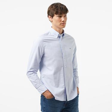  Tommy Hilfiger Solid Heritage Oxford Erkek Mavi Gömlek