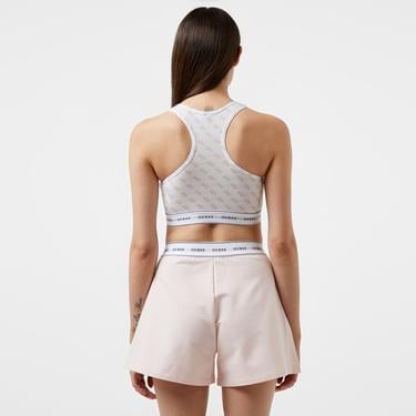  Guess Carrie Eco Printed Cuddle Jersey Kadın Beyaz Bra