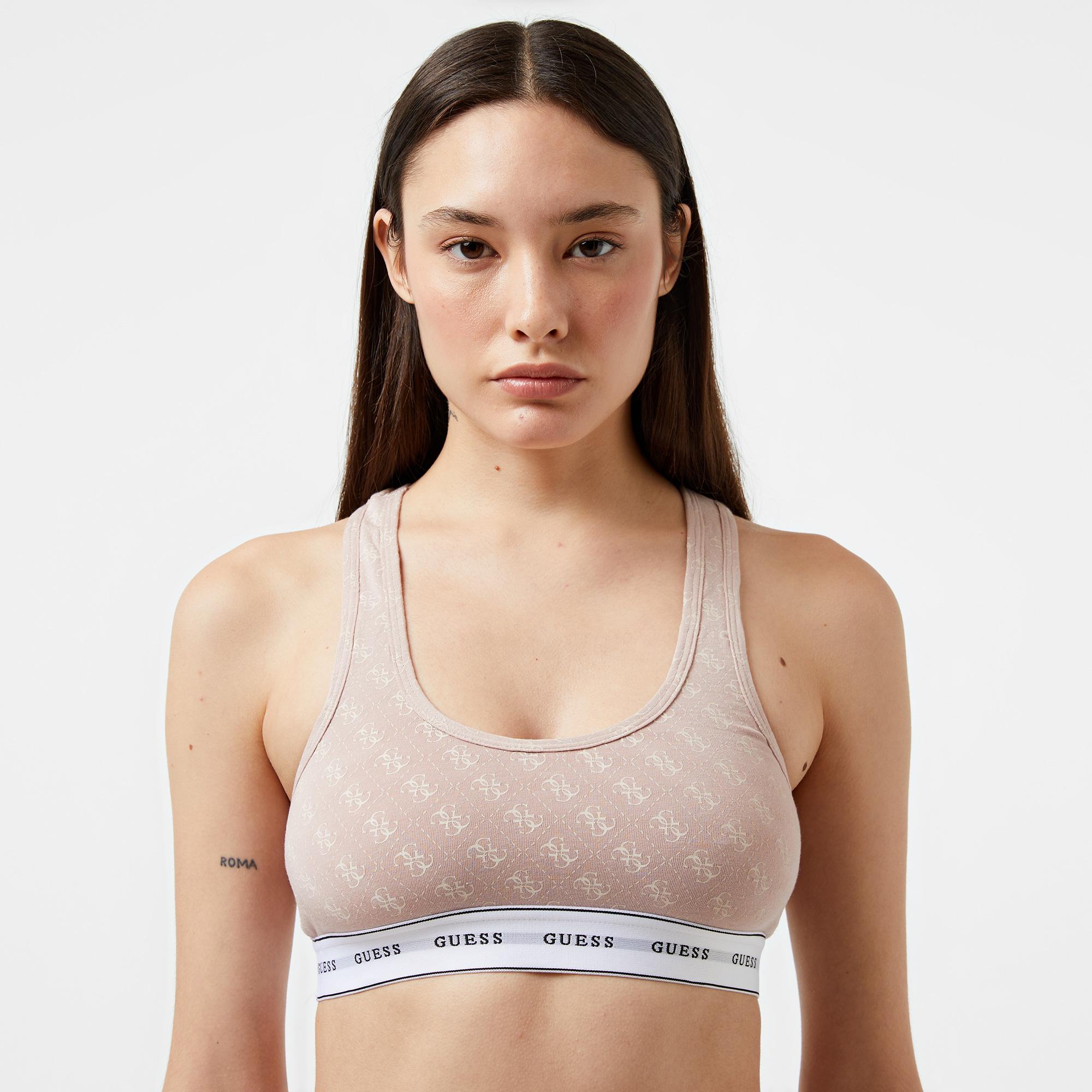 Guess Carrie Eco Printed Cuddle Jersey Kadın Pembe Bra