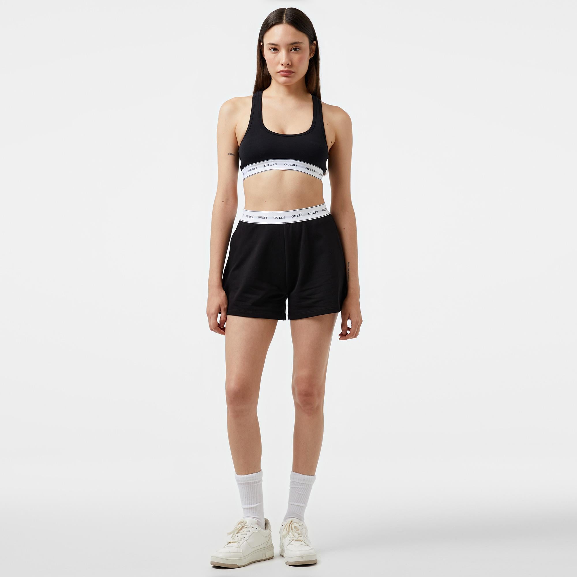 Guess Carrie Eco Cuddle Jersey Kadın Siyah Bra