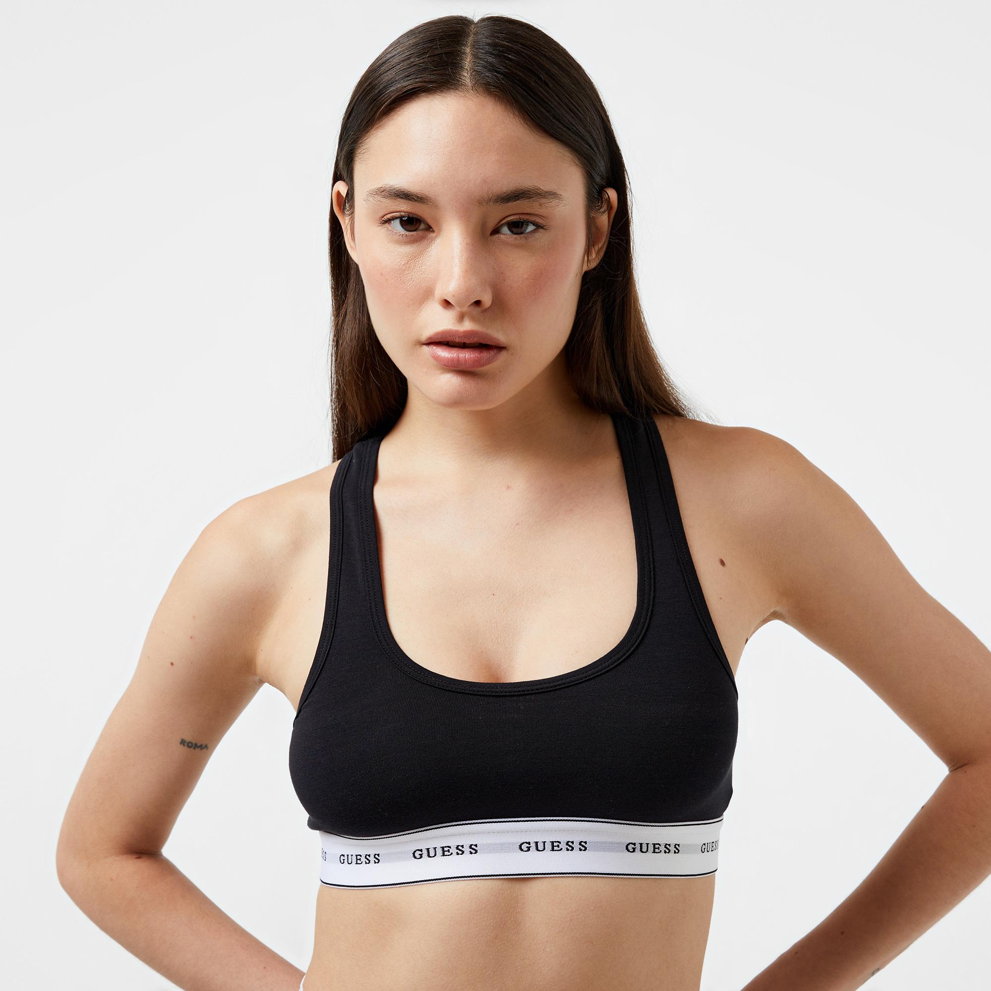 Guess Carrie Eco Cuddle Jersey Kadın Siyah Bra