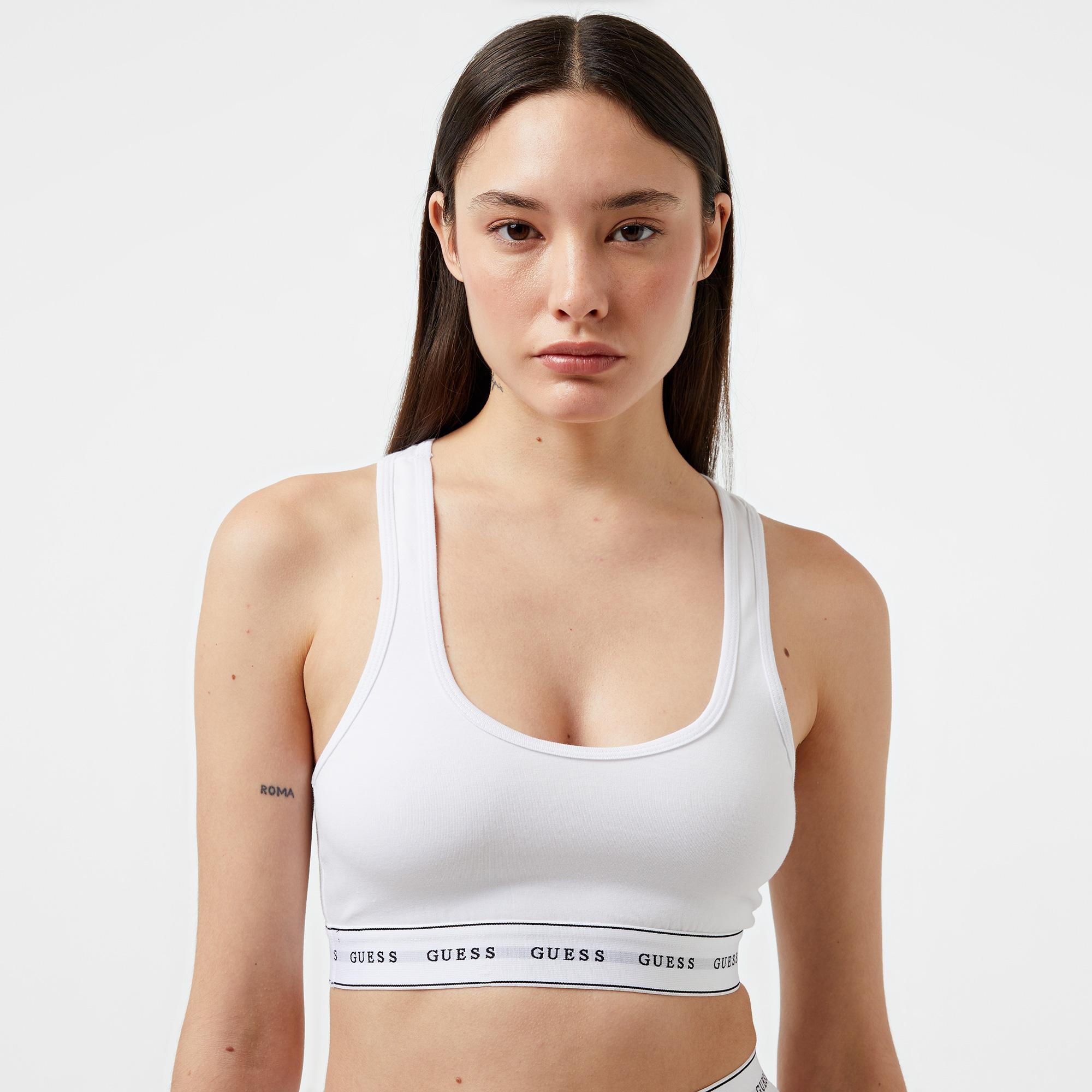 Guess Carrie Eco Cuddle Jersey Kadın Beyaz Bra