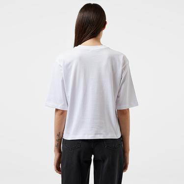  Guess Aurelie Boxy Mid Organic Stream Jersey 180 Kadın Beyaz T-Shirt