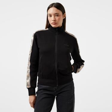  Guess Britney Full Zip Punto Milano 300 Kadın Siyah Sweatshirt