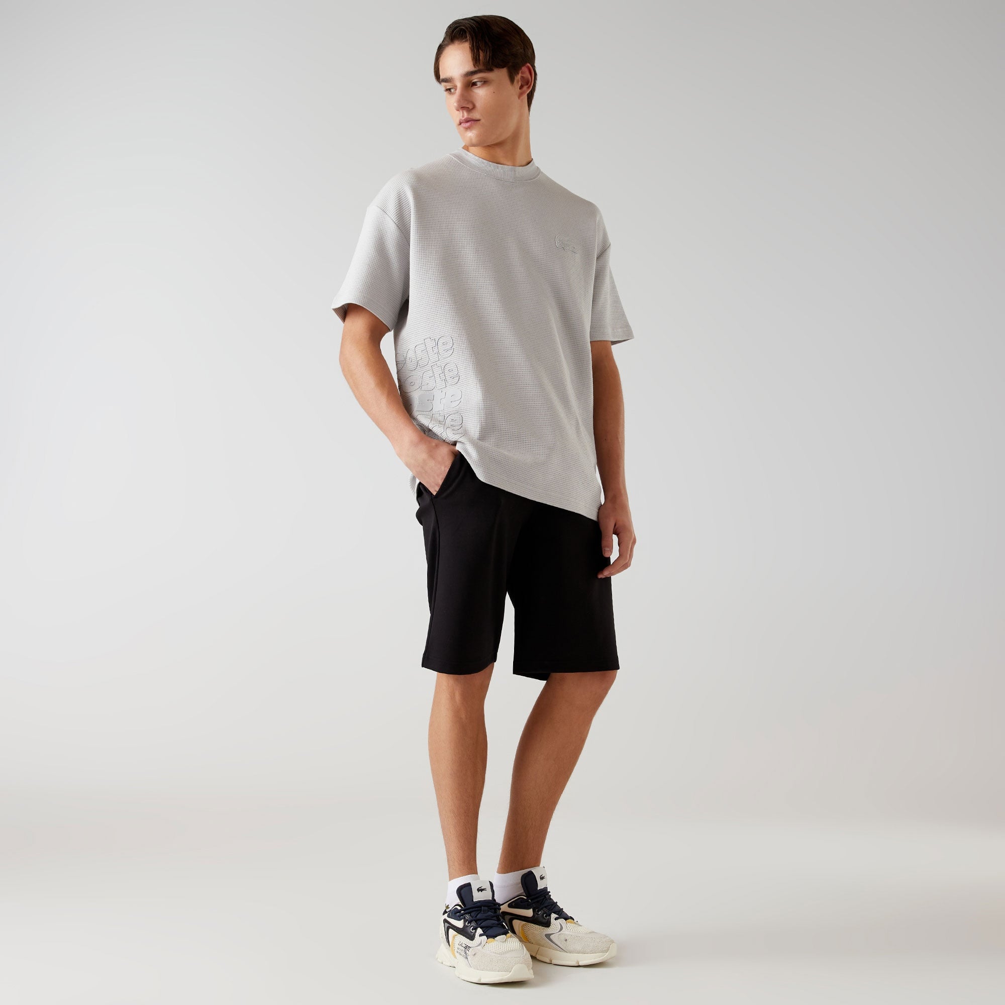 Lacoste x House of SuperStep Erkek Gri T-Shirt