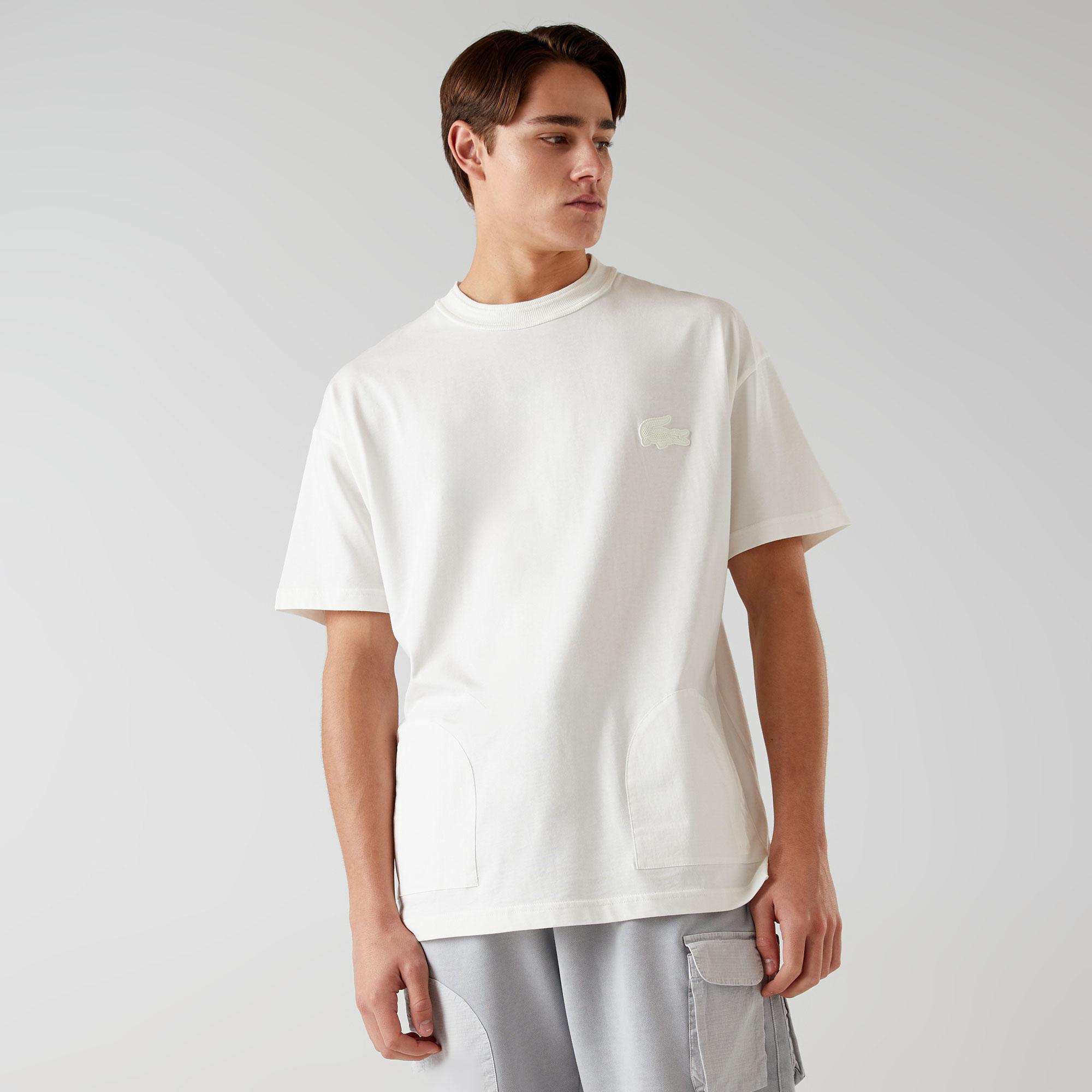 Lacoste x House of SuperStep Erkek Beyaz/Krem T-Shirt