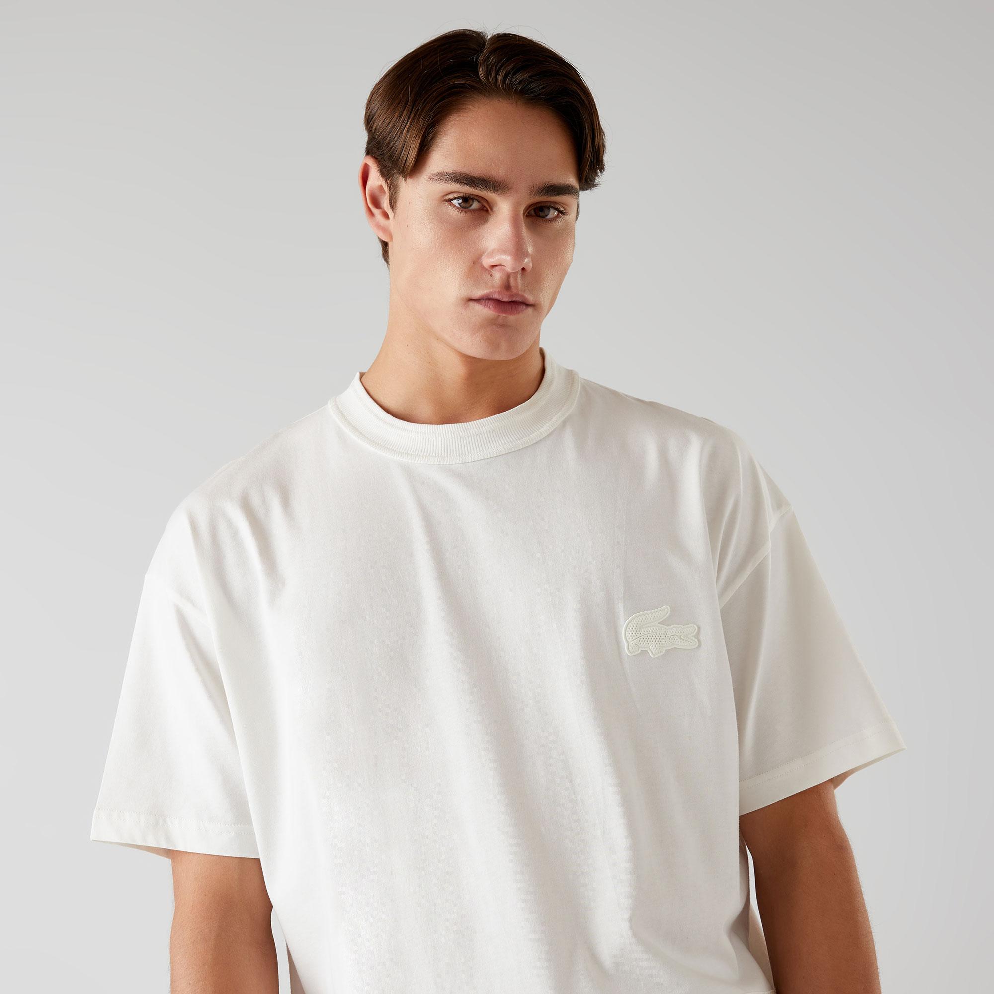 Lacoste x House of SuperStep Erkek Beyaz/Krem T-Shirt