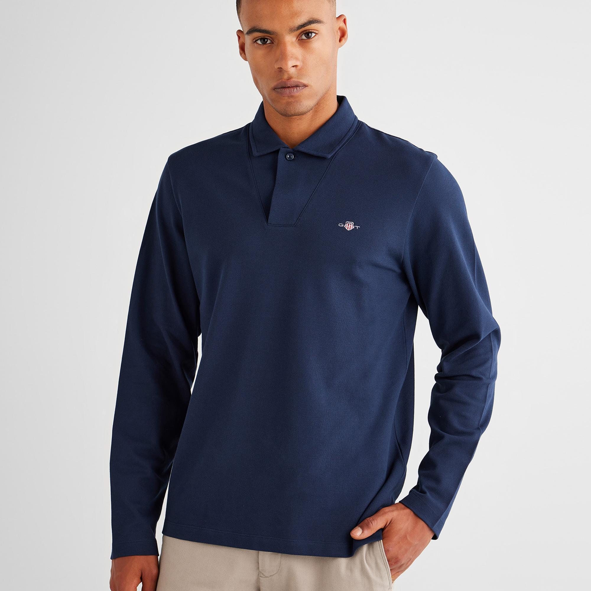 GANT Erkek Lacivert Slim Fit Polo