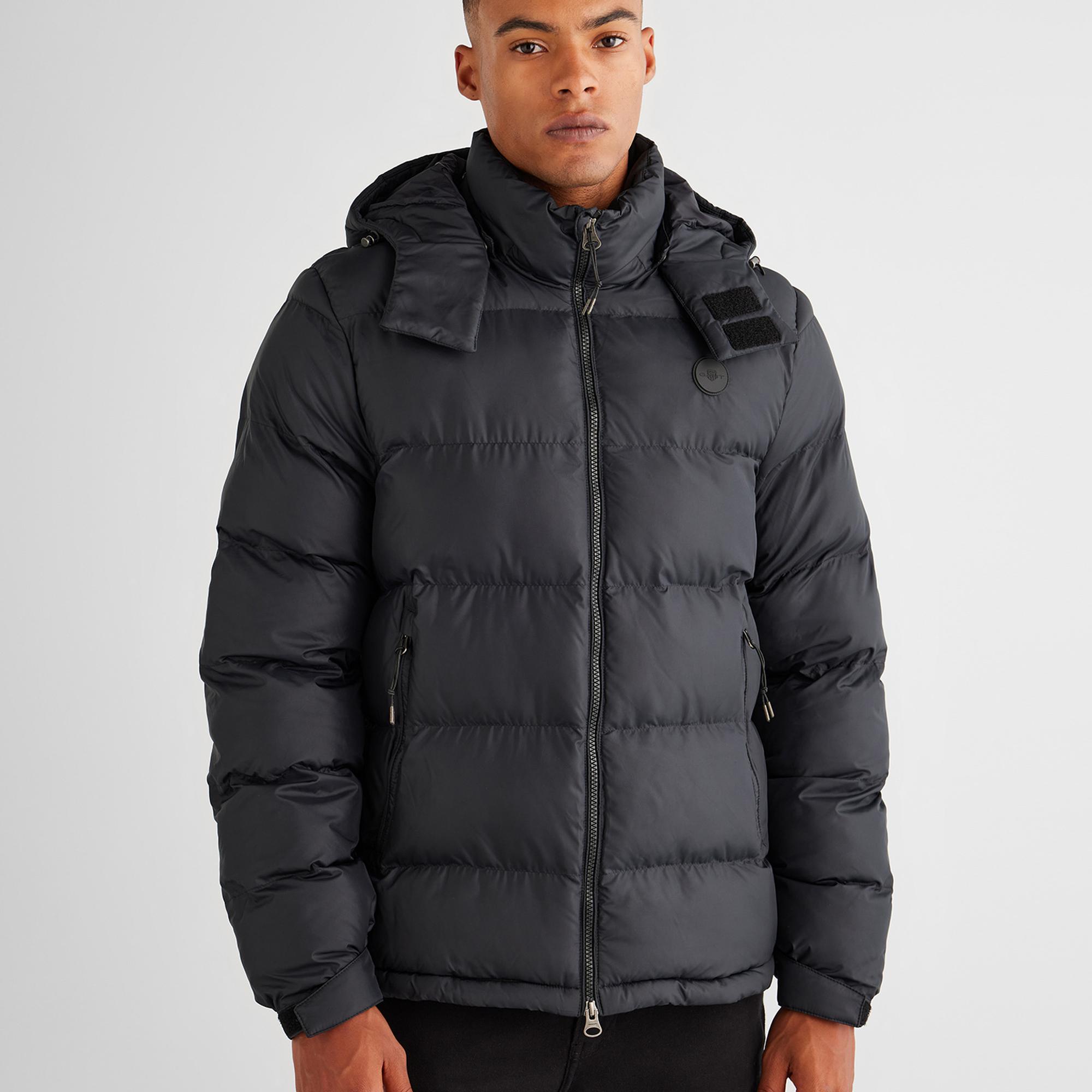 GANT Erkek Siyah Kapüşonlu Mont