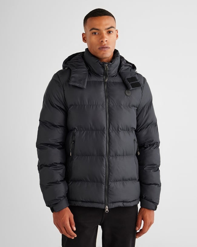  GANT Erkek Siyah Kapüşonlu Mont