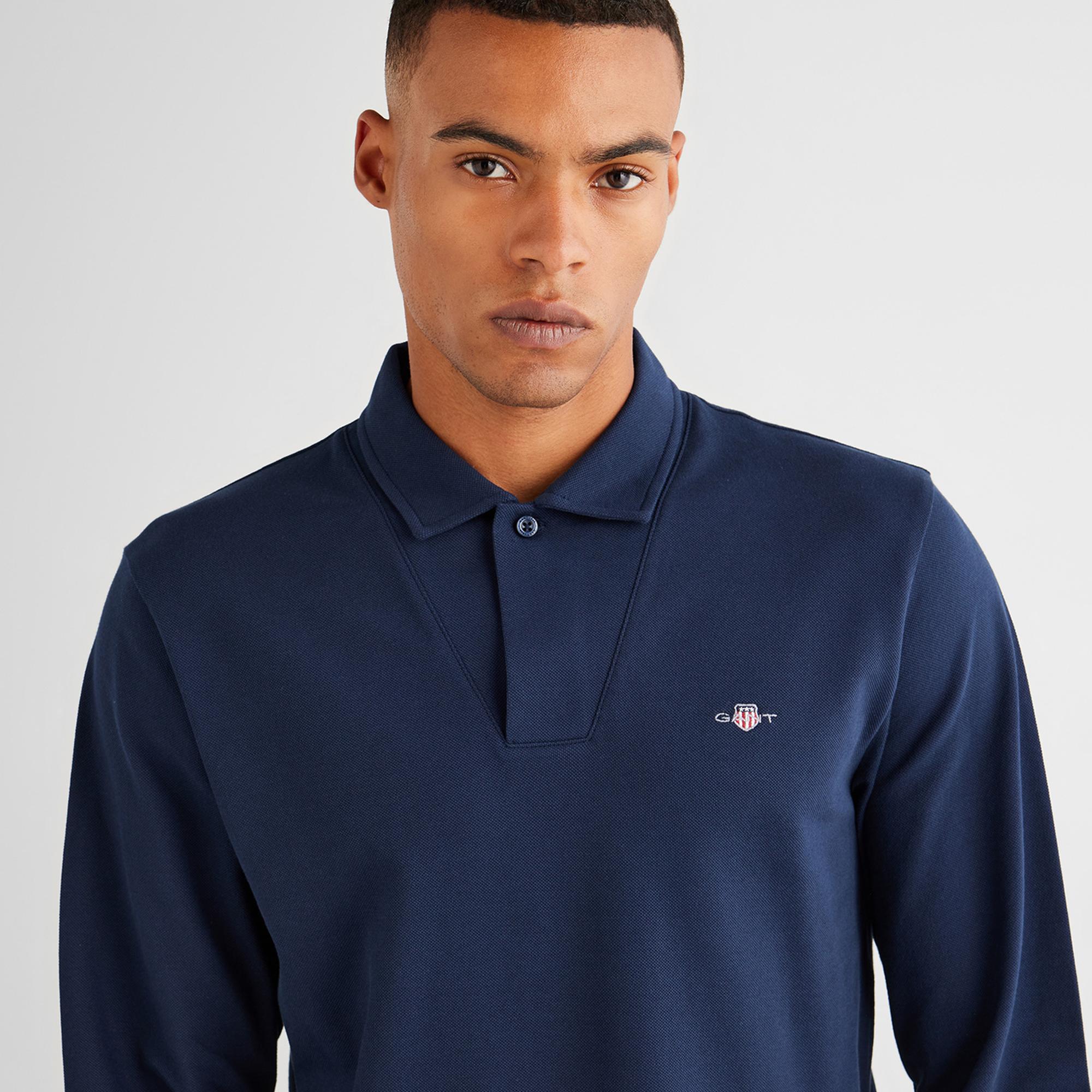 GANT Erkek Lacivert Slim Fit Polo