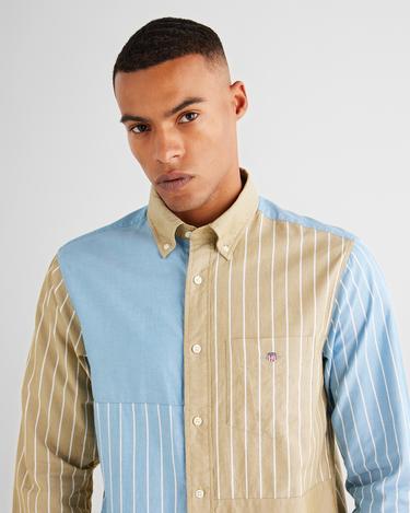  GANT Erkek Mavi Regular Fit Düğmeli Yaka Çizgili Gömlek