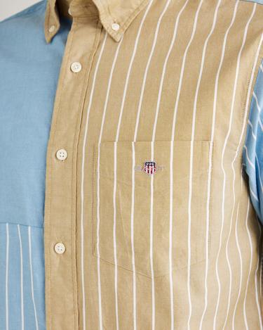  GANT Erkek Mavi Regular Fit Düğmeli Yaka Çizgili Gömlek