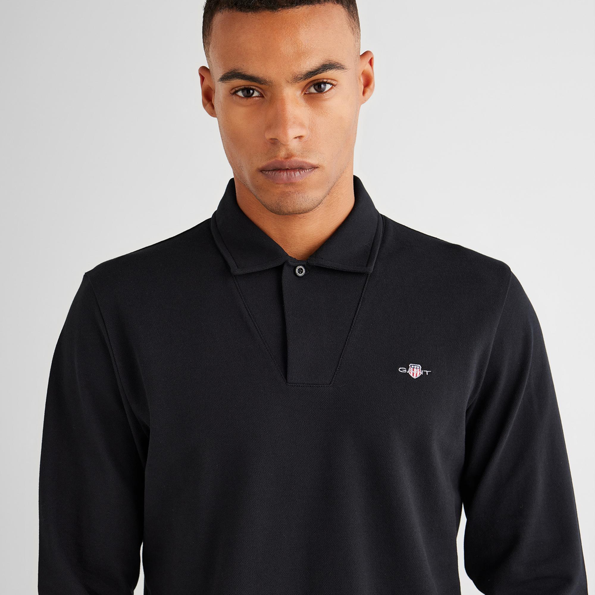 GANT Erkek Siyah Slim Fit Polo