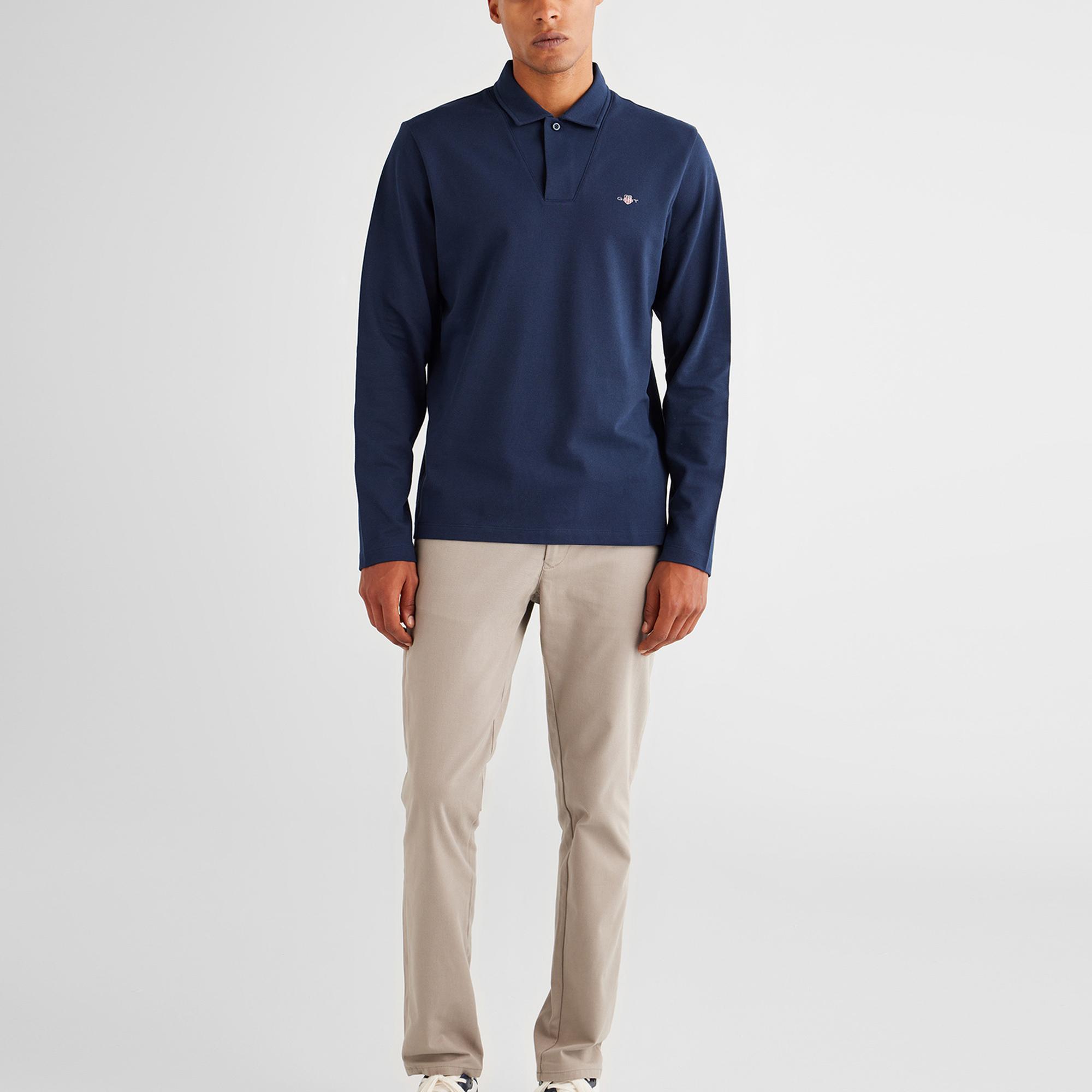 GANT Erkek Lacivert Slim Fit Polo