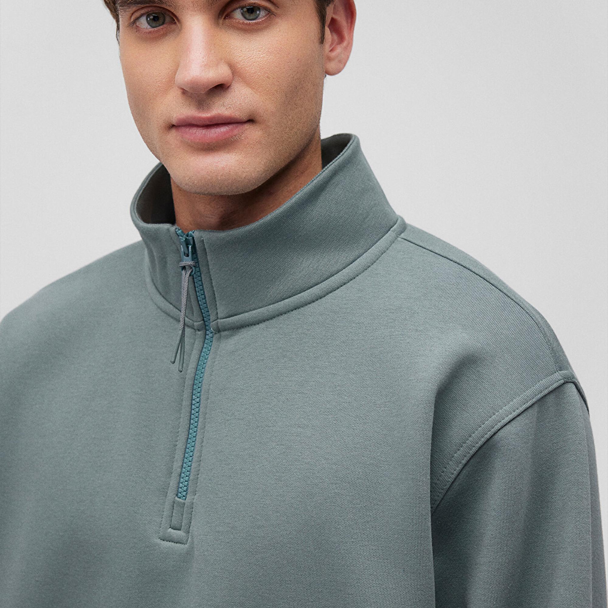 Mavi Yarı Fermuarlı Yeşil Basic Sweatshirt 0S10278-71577