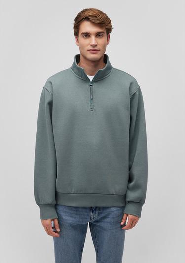  Mavi Yarı Fermuarlı Yeşil Basic Sweatshirt 0S10278-71577
