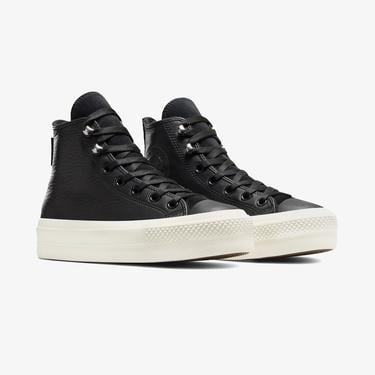  Converse Chuck Taylor All Star Lift Kadın Siyah Deri Platform Bot