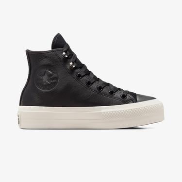  Converse Chuck Taylor All Star Lift Kadın Siyah Deri Platform Bot